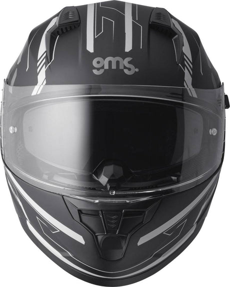 GMS Integralhelm Hexago Graphic grau, vollvisier Helm mit grafischem Design, Schutz und Komfort für Motorradfahrer.