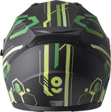 GMS Integralhelm Hexago Graphic grün mit auffälligem Design, vollkommener Schutz und komfortable Passform, Motorradhelm in Nahaufnahme