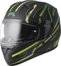 Gms Integralhelm Hexago Graphic in Grün, Vollhelm mit modernem Design und stylischem Hexagon-Muster, für Motorradfahrer.