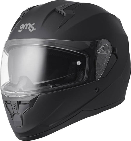 GMS Integralhelm Hexago matt schwarz, Motorradhelm mit schlichter schwarzer Oberfläche und sicherer Passform.