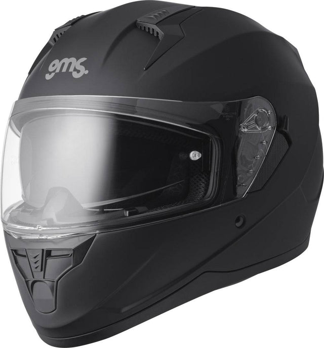 GMS Integralhelm Hexago matt schwarz, Motorradhelm mit schlichter schwarzer Oberfläche und sicherer Passform.