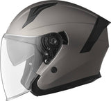 GMS Jethelm Vectus matt titan, stilvolle offene Motorradhut mit Sicherheitsschutz und komfortable Passform, Nahaufnahme