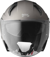 Gms Jethelm Vectus matt titan, leichter Motorradhelm mit robustem Titan-Finish, sichtbares Visier und Belüftungsöffnungen