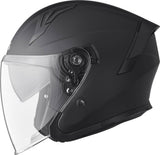 GMS Jethelm Vectus in matt Schwarz, leichter Motorradhelm mit Visier und Belüftung, für sicheren Fahrkomfort.