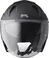 GMS Jethelm Vectus in mattschwarzem Design, leichter Jethelm mit Visier für sicheren Motorradfahrkomfort