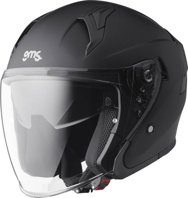 GMS Jethelm Vectus in mattschwarz, leichter und sicherer Motorradhelm mit Visier, für stilvolles Fahren.