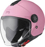 GMS Jethelm Gelato Fragola, bequemer Motorradhelm mit fruchtigem Design, sichtbare Helmform und Belüftungsöffnungen.