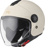 GMS Jethelm Gelato Vaniglia, leichtes Motorradhelm mit weißem Gelato-Design, Visier und Belüftungssystem, für sicheren Fahrkomfort