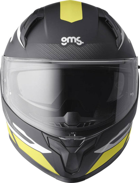 GMS Integralhelm Velox Graphic in matt schwarz-gelb-grau, Schutzhelm mit sportlichem Design und Belüftungsöffnungen