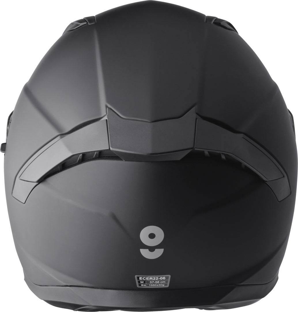 Gms Integralhelm Velox in mattschwarz, starker Schutzhelm für den Motorradfahrer, mit aerodynamischem Design und komfortablem Innenfutter