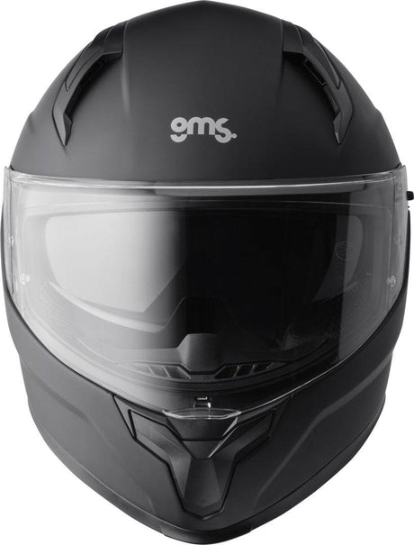 GMS Integralhelm Velox in matt schwarz, sicherer Motorradhelm mit vollumfassendem Schutz und aerodynamischem Design.