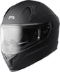 GMS Integralhelm Velox in mattschwarz mit schwarz-weißen Design, sicherer Schutz und komfortabler Sitz, Blick auf das Visier