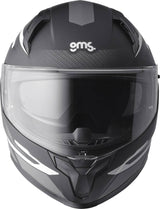 GMS Integralhelm Velox Graphic in matt schwarz-grau mit sichtbarer Visier und Belüftungsöffnungen.
