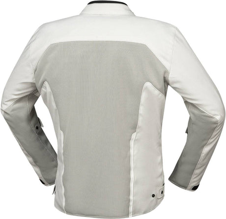 Leichte hellgraue iXS Tour Jacke Oxy-Air für Touren, aus strapazierfähigem Material mit reflektierenden Elementen.