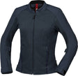 Blauer Damen Tourenjacke iXS Oxy-Air mit reflektierenden Elementen und atmungsaktivem Material, ideal für Motorradtouren.