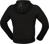 Schwarze iXS Rapid 1.0 Tourenjacke, bequeme Jacken-Touring, mit Kapuze und Reißverschlüssen, für Outdoor und Radfahren.