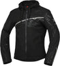 Schwarze iXS Rapid-STX 1.0 Laminatjacke für Touren, detailreiche Nahaufnahme der wasserdichten Außenjacke