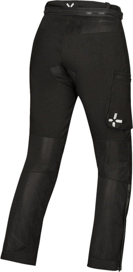 Schwarze Damen-Tourster-BigAir 1.0 Adventure-Hose von iXS mit robustem Material und verstellbaren Schnallen für Outdoor-Aktivitäten