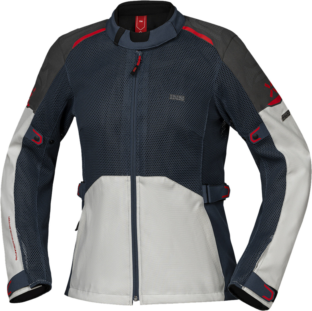 iXS Damen Tourster-BigAir 1.0 Jacke hellgrau-blau-rot
