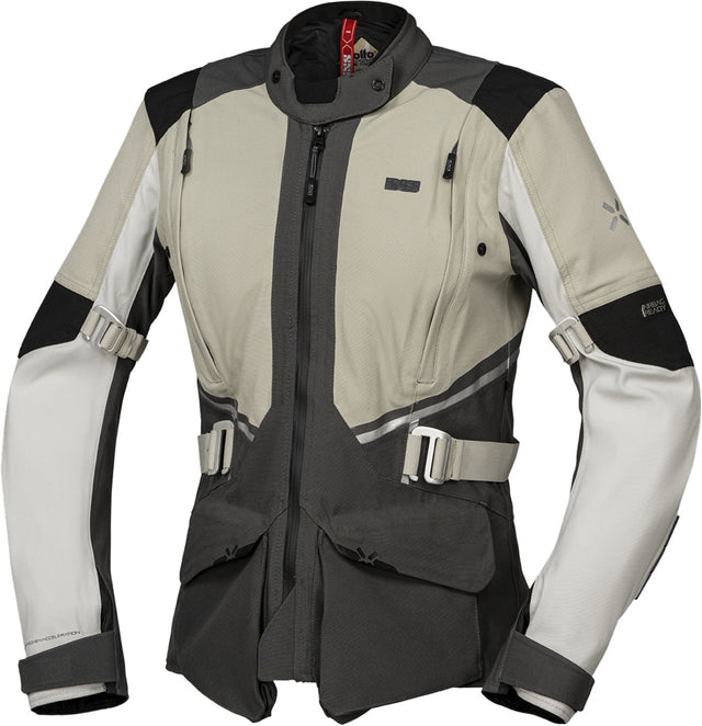 iXS Damen Tourster-STX 1.0 Laminatjacke steingrau-dunkelgrau-schwarz