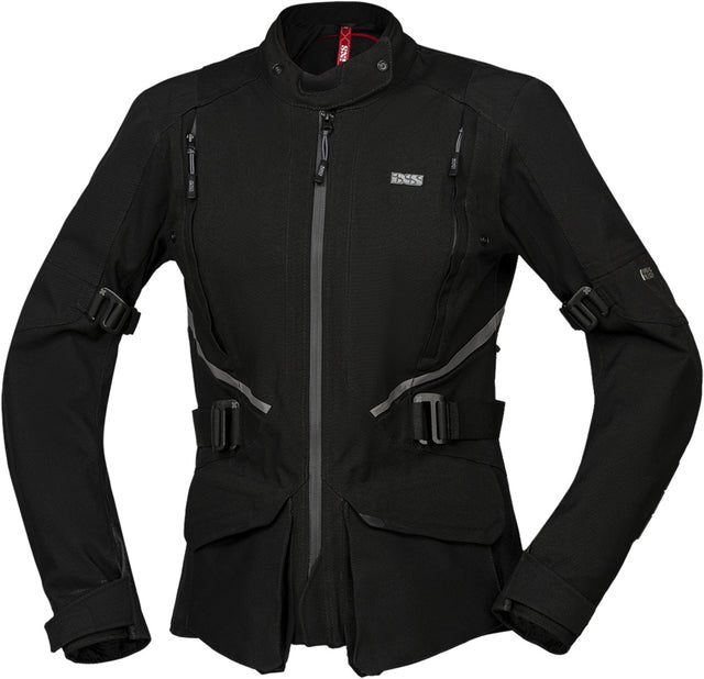 Schwarze iXS Damen Tourster-STX 1.0 Laminatjacke, Adventure-Jacke mit wasserdichtem Material und funktionalem Design.