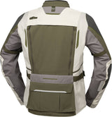 Leichte iXS Venture-Air 1.0 Adventure-Jacke in Hellgrau-Oliv, atmungsaktives Outdoor-Design für Abenteuer und Komfort.