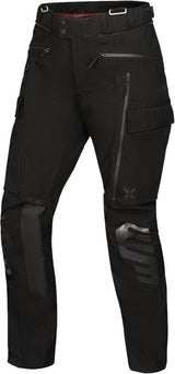 Schwarze Damen-Laminathose von iXS Venture-STX 1.0 für Abenteuer, wasserdicht und atmungsaktiv, mit Reißverschlüssen und verstellbaren Nähten
