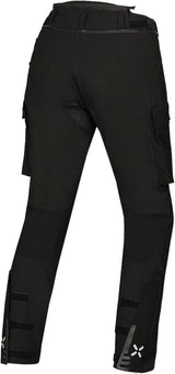Schwarze iXS Venture-STX 1.0 Laminathose für Abenteuer, wasserabweisende Hosen mit robustem Material und verstellbaren Bündchen.