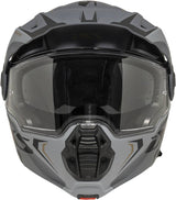 iXS Klapphelm Venture 1.0 MIPS in matt schwarz-anthrazit, mit klappbarem Design und MIPS-Schutz, auf einem Motorradhelm.