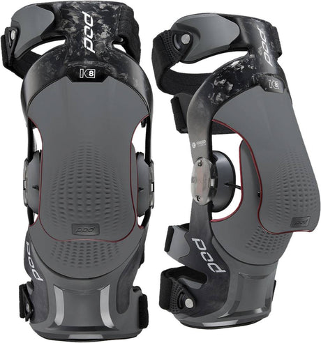 POD K8 3.0 Knieorthese aus Carbon in Grau, stützende Knieorthese für verbesserten Halt und Komfort.