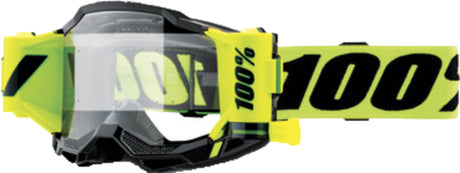 100% Motocrossbrille Accuri 2 Forecast Neon Yellow - Clear Lens