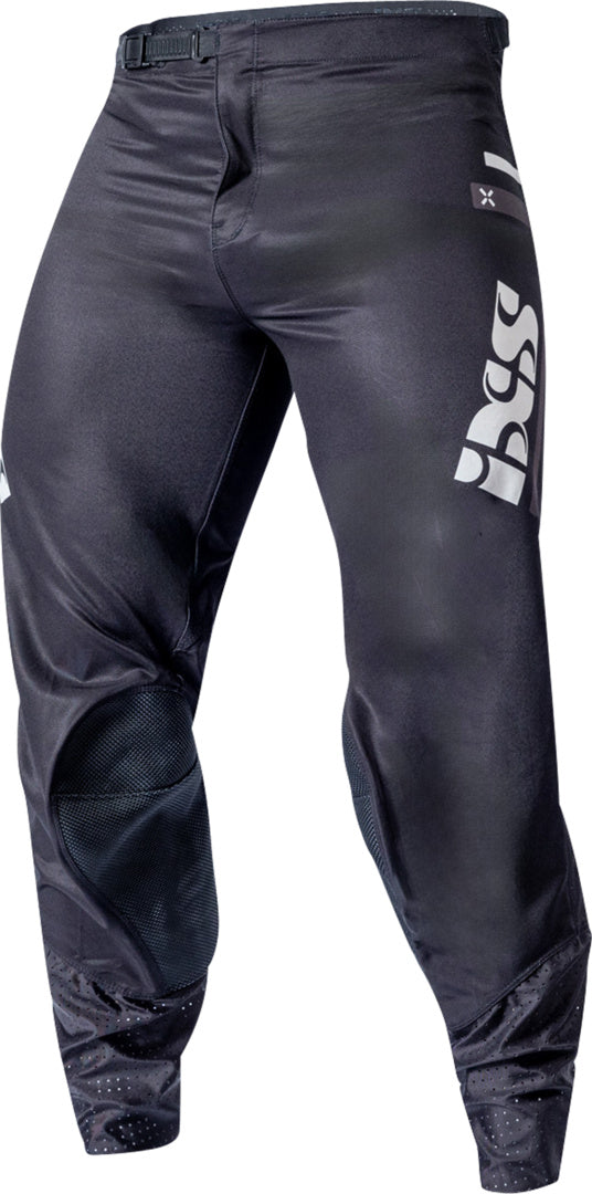 Schwarze iXS Trigger-MX 1.0 MX-Hose aus strapazierfähigem Material, geeignet für Motorsport und Offroad-Fahrten.