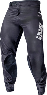 Schwarze iXS Trigger-MX 1.0 MX-Hose aus strapazierfähigem Material, geeignet für Motorsport und Offroad-Fahrten.