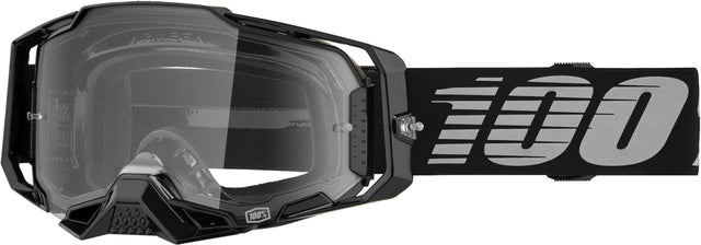 100% Armega Motocrossbrille Black - Clear Lens