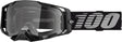 Schwarze 100Percent Armega Motocrossbrille mit klarer Linse, Schutzbrille für Offroad-Motorsport, bequemes Design