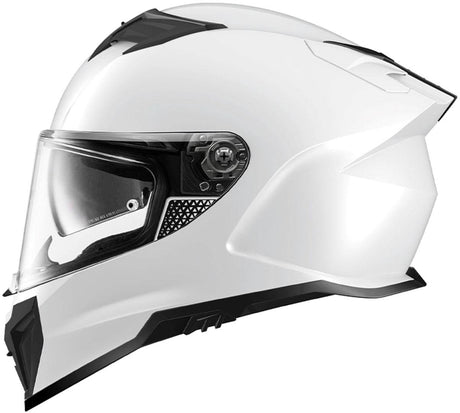 Weißer iXS Integralhelm iXS912 SV 1.0 mit klarer Visier, sicher und bequem für den Motorradschutz.