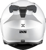 Weißer iXS Integralhelm iXS912 SV 1.0 mit aerodynamischem Design und Belüftungsöffnungen, Blick auf den Helm von vorne