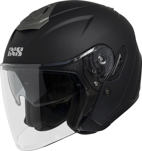 Schwarz matt iXS Jethelm iXS92 FG 1.16 SV mit Visier und Belüftungsöffnungen, bequemes Design für Motorradfahrer.