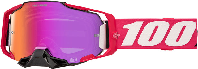 100% Armega HIPER Motocrossbrille Kloug - Mirror Dark Red Lens
