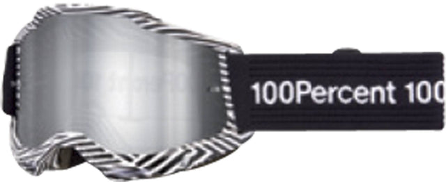 Motocrossbrille 100Percent Accuri 2 Samba mit silberner Spiegellinse, strapazierfähiges MX-Design, ideal für Offroad-Fahrten.