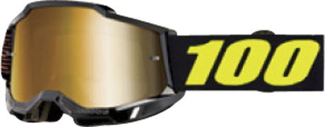 Motocrossbrille 100Percent Accuri 2 Fairbanks mit goldenes Spiegelglas, robuste MX-Brille für den Offroad-Einsatz