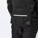 Schwarze iXS Venture-Air 1.0 Adventure-Jacke, atmungsaktiv und strapazierfähig, mit Reißverschlusstaschen und verstellbarem Saum.