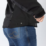 Schwarze iXS Damen Oxy-Air Tourenjacke mit atmungsaktivem Material und reflektierenden Elementen, Frontreißverschluss und Taschen