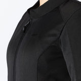 Schwarze iXS Damen Oxy-Air Tourenjacke aus robustem Material mit reflektierenden Details, perfekt für Motorradtouren