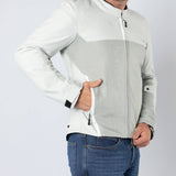 Hellgraue iXS Tour Jacke Oxy-Air, robuste Touring-Jacke mit reflektierenden Details und atmungsaktivem Material, für Motorradfahrer.
