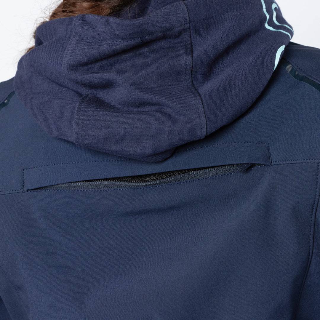 Blaue iXS Classic Damen Motorradjacket Jacke Moto 2.0 mit Reißverschlüssen und stilvollem Design, sichtbar auf dem Produktbild