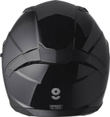 Schwarzer Gms Integralhelm Velox aus robustem Kunststoff mit Visier und Belüftung, für sicheren Motorradfahrkomfort.