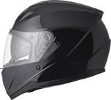 Schwarzer Gms Integralhelm Hexago mit Vollvisier, aerodynamisches Design und komfortabler Passform für Motorradfahrer