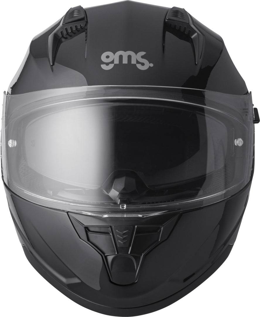 Gms Integralhelm Hexago in Schwarz, vollständiger Motorradhelm mit schlichter, moderner Optik, Schutz und Komfort.