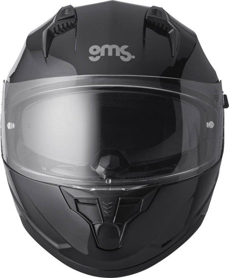 Gms Integralhelm Hexago in Schwarz, vollständiger Motorradhelm mit schlichter, moderner Optik, Schutz und Komfort.